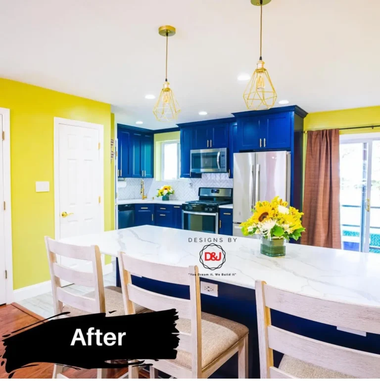 Modern kitchen remodel with bright cabinets and countertops by licensed NYC renovation contractors.
