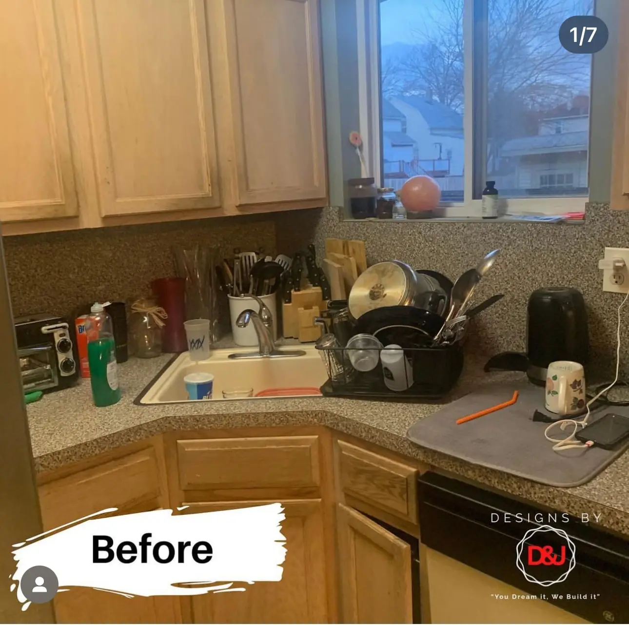 Old kitchen before renovation by Designs by D and J in New York City.